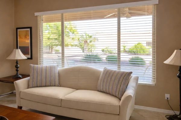 Blinds Next to Sofa