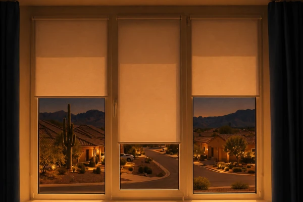Roller Shades At Night in Sun City West